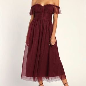 Burgundy lulus tull dress